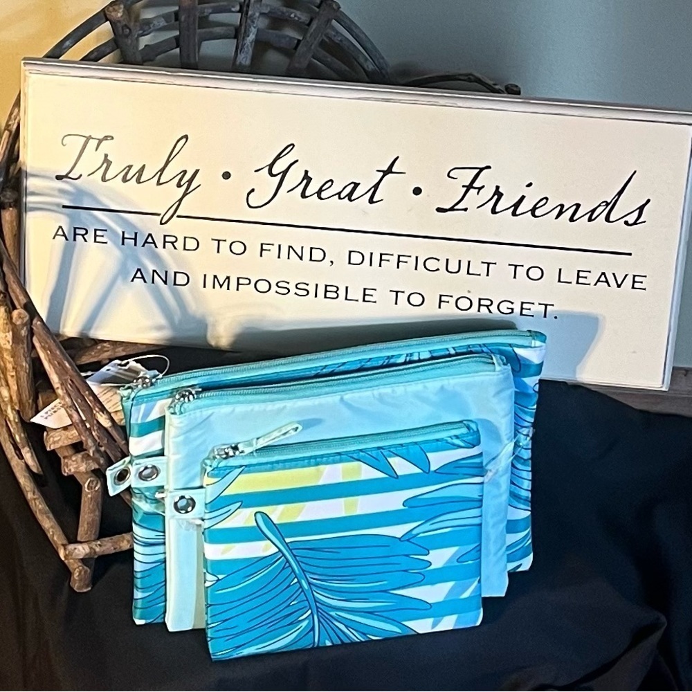 3 Piece Monstera Leaf Bag Cosmetic bags